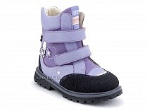 504 (26-30) Твики (Twiki) ботинки детские зимние ортопедические профилактические, кожа, нубук, натуральная шерсть, сиреневый в Архангельске