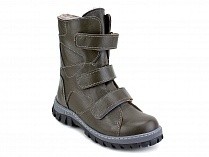 207з (31-40) Аквелла (Akwella), ботинки зимние ортопедические с высоким берцем, натуральная шерсть, кожа, тёмно-зелёный в Архангельске