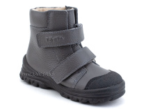 3381-721 Тотто (Totto), ботинки детские утепленные ортопедические профилактические, байка, кожа, серый в Архангельске
