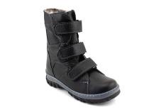 207ч (26-30) Аквелла (Akwella), ботинки зимние ортопедические с высоким берцем, натуральная шерсть, кожа, черный в Архангельске