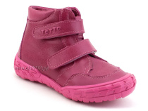 201-267 Тотто (Totto), ботинки демисезонние детские профилактические на байке, кожа, фуксия. в Архангельске