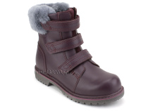А45-098 МАРК Сурсил (Sursil-Ortho), ботинки детские зимние ортопедические с высоким берцем, кожа, натуральная шерсть, бордовый 