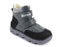 BL-271(3) Боттилини (Bottilini), ботинки  детские демисезонные ортопедические профилактические, кожа, байка, серый в Архангельске